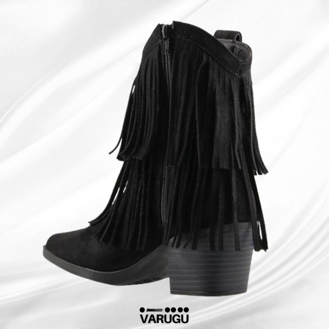 Botas tipo botín negras con diseño suelto mujer
