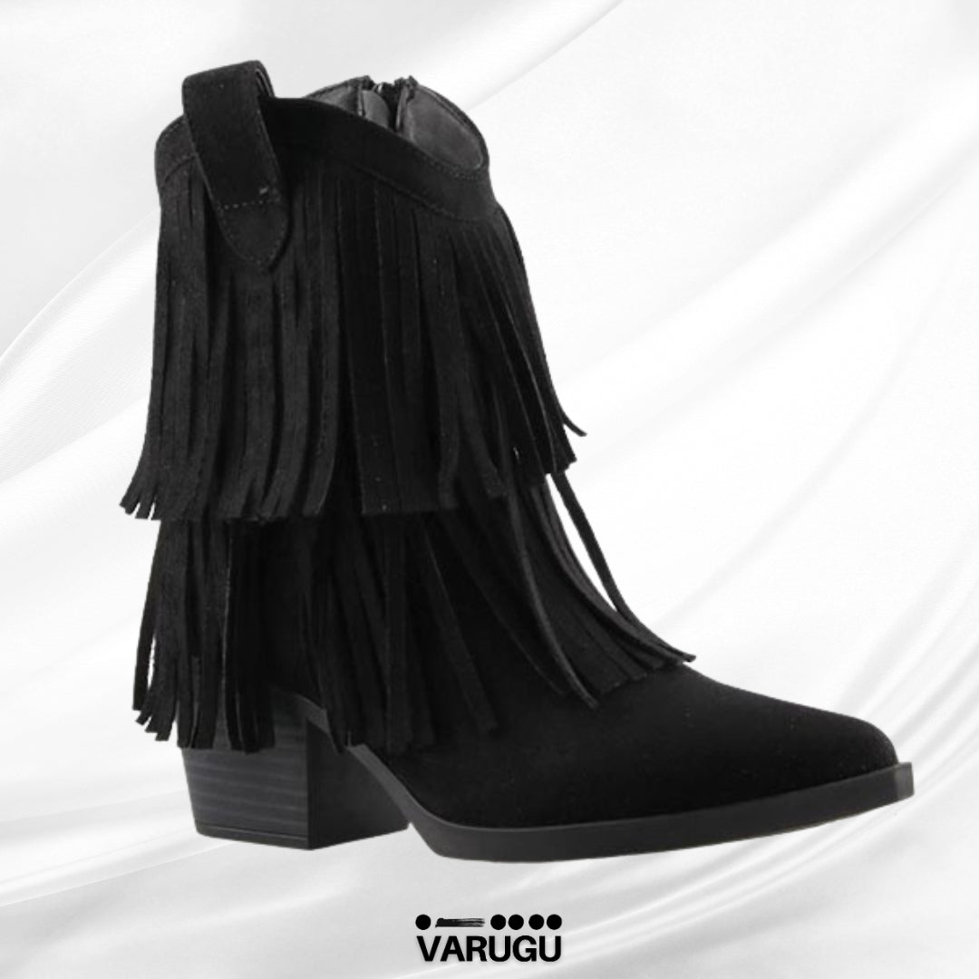 Botas tipo botín negras con diseño suelto mujer