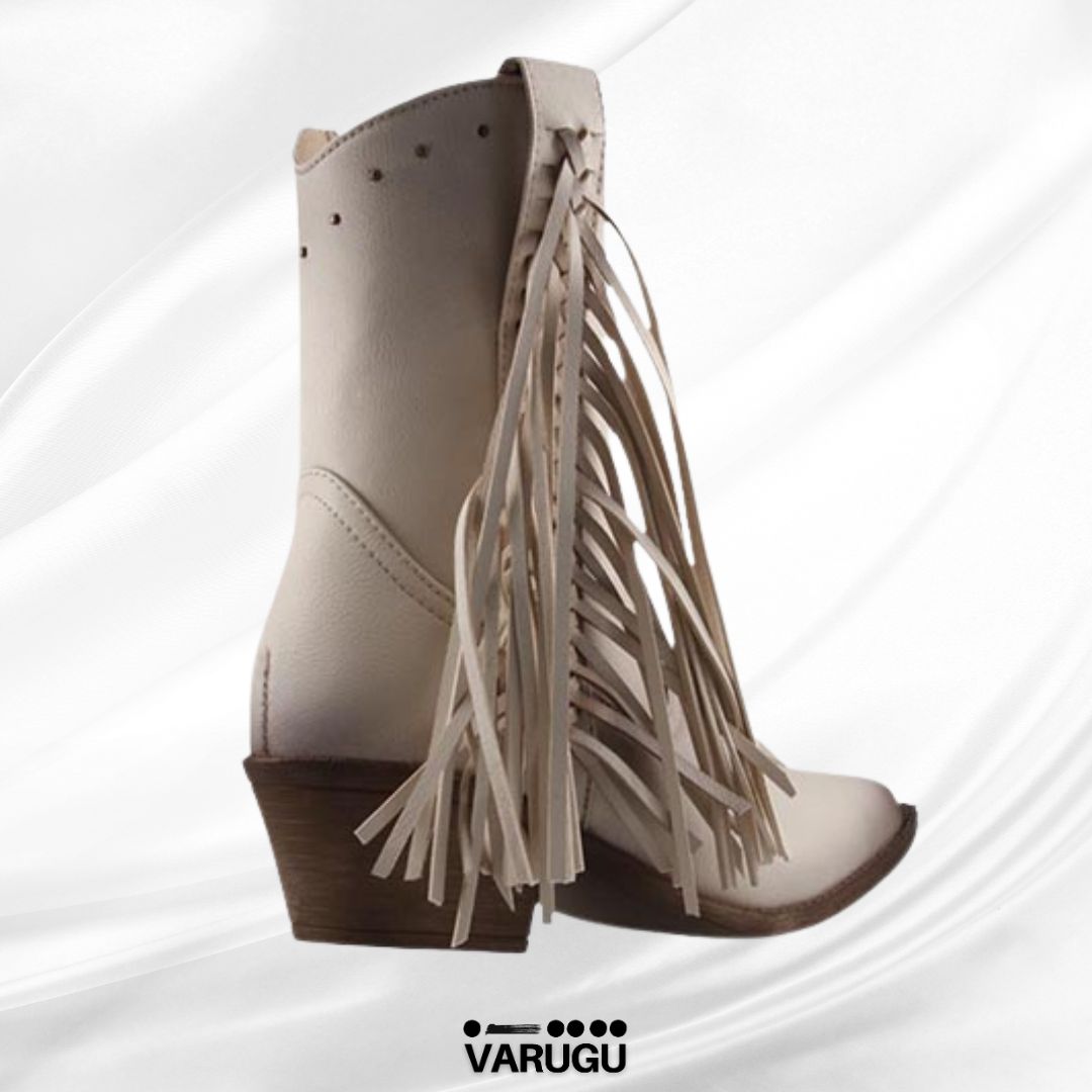 Botines latte dama con trenza suelta