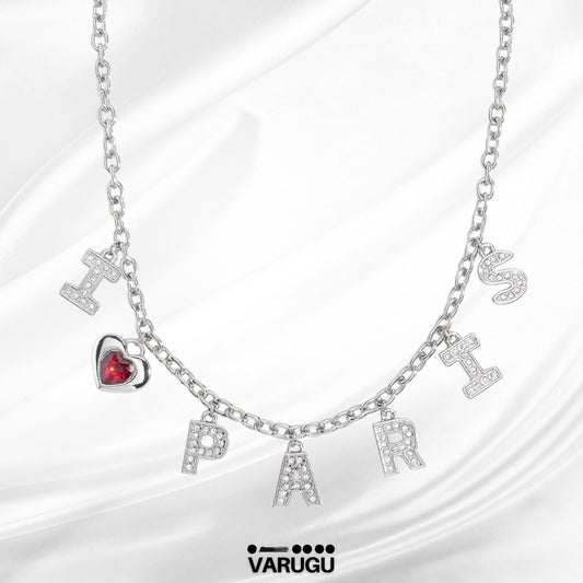 Collar con dije y piedra cristal roja - Paris Hilton