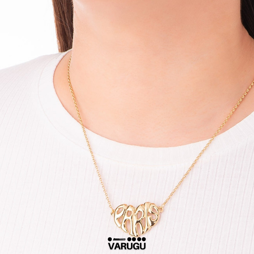 Collar oro elegante corazón - Paris Hilton
