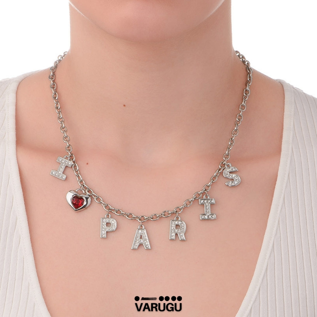 Collar con dije y piedra cristal roja - Paris Hilton