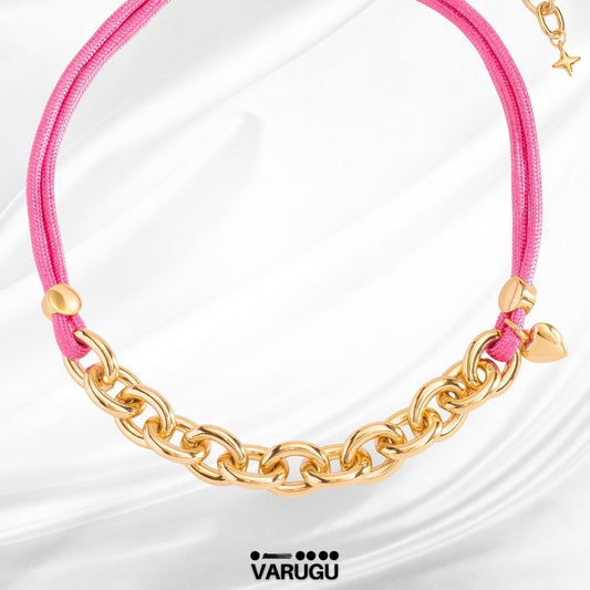 Collar rosa con oro - Paris Hilton