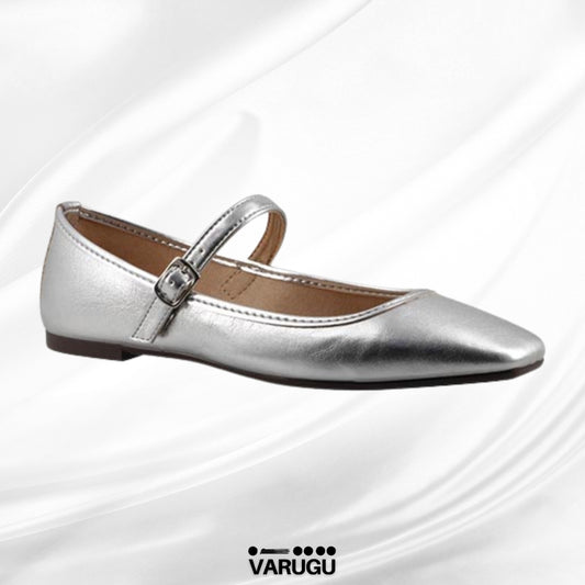 Flats con plata estilo ballerina