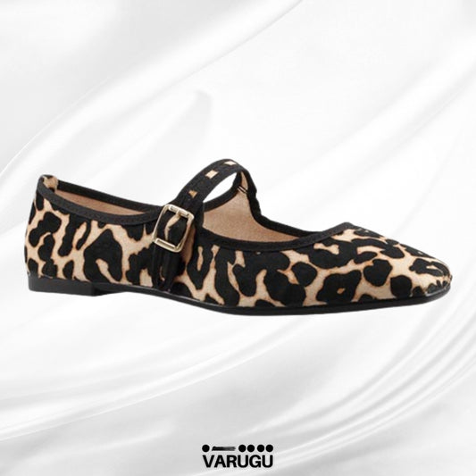 Flats cómodos animal print para dama