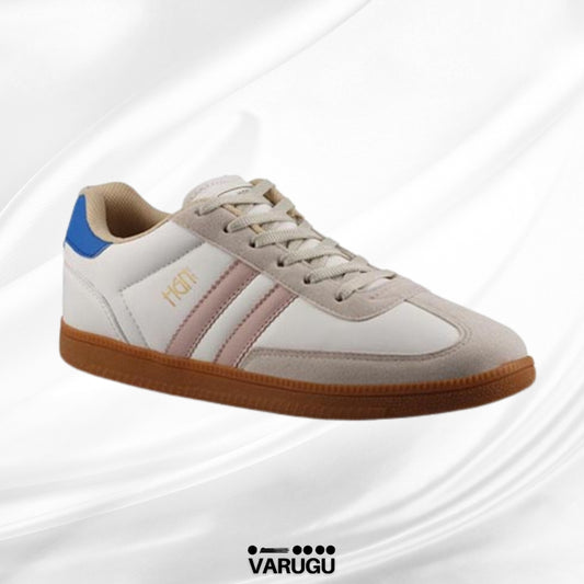 Tenis HGN color latte con rosa y azul