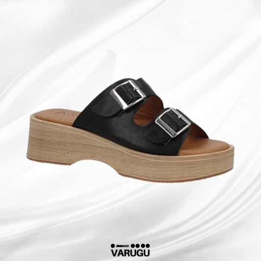 Sandalias negras de suela ultra ligera