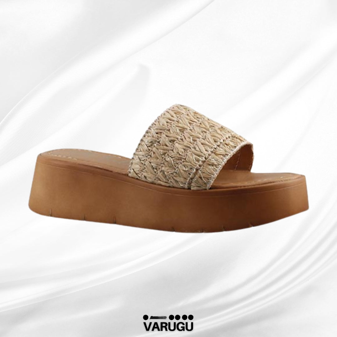 Sandalias de rafia color beige