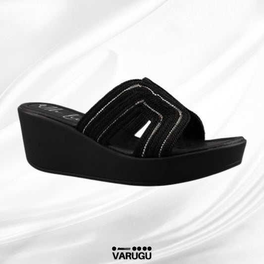 Sandalias negras de plataforma elegantes