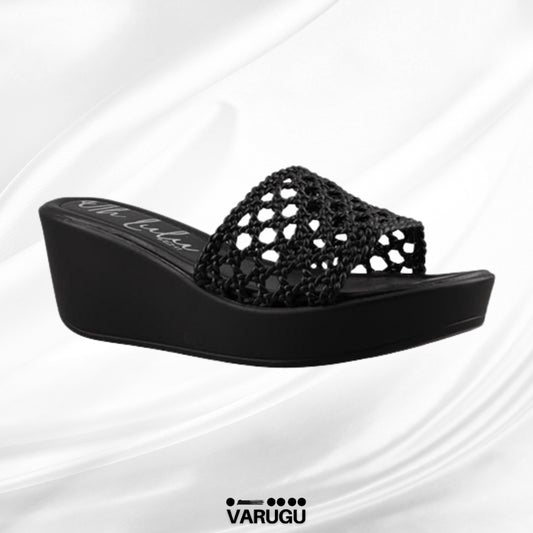 Sandalias negras de sintético tejido