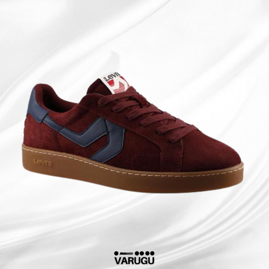 Tenis LEVIS elegantes color rojo vino para hombre