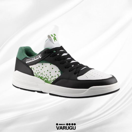 Tenis MINECRAFT negros con verde para hombre