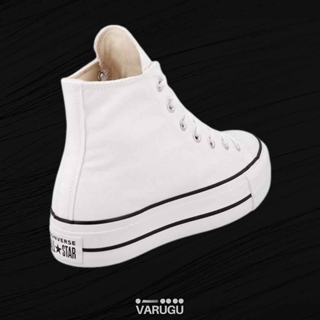 Tenis CONVERSE blancos tipo botín para mujer