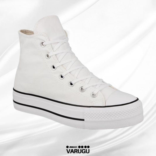 Tenis CONVERSE blancos tipo botín para mujer