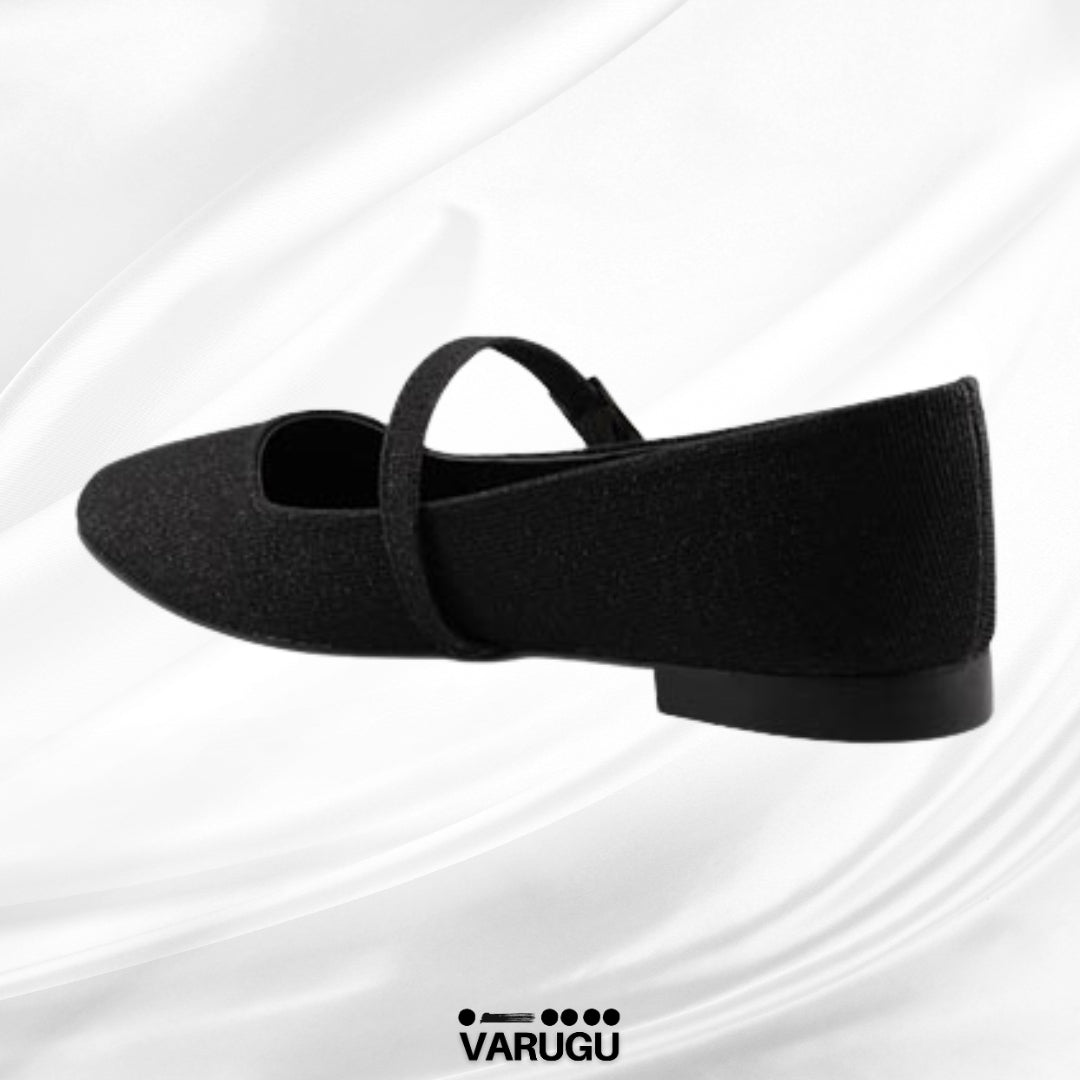 Zapatos de piso negros sofisticados