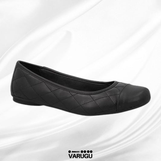 Zapatos para oficina Flexi negros costura rombos