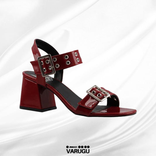 Tacones rojos cómodos tacón bajo