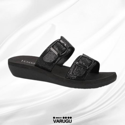 Sandalias con plantilla acolchonada y doble hebilla