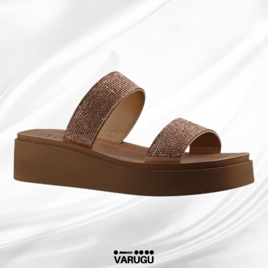 Sandalias color oro rosado con suela ligera