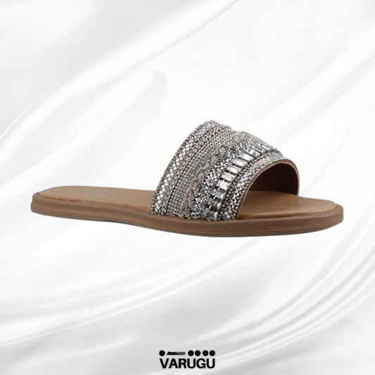 Sandalias con plantilla acolchonada color plata