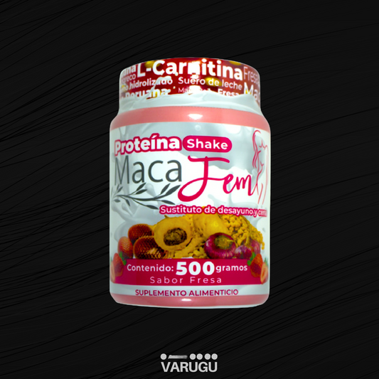 Proteína MacaFem - Moldea busto, glúteos y masa muscular - Fresa y Chocolate