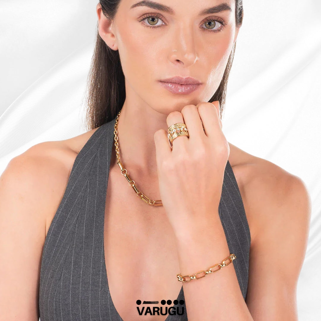 Pulsera de eslabones baño de oro