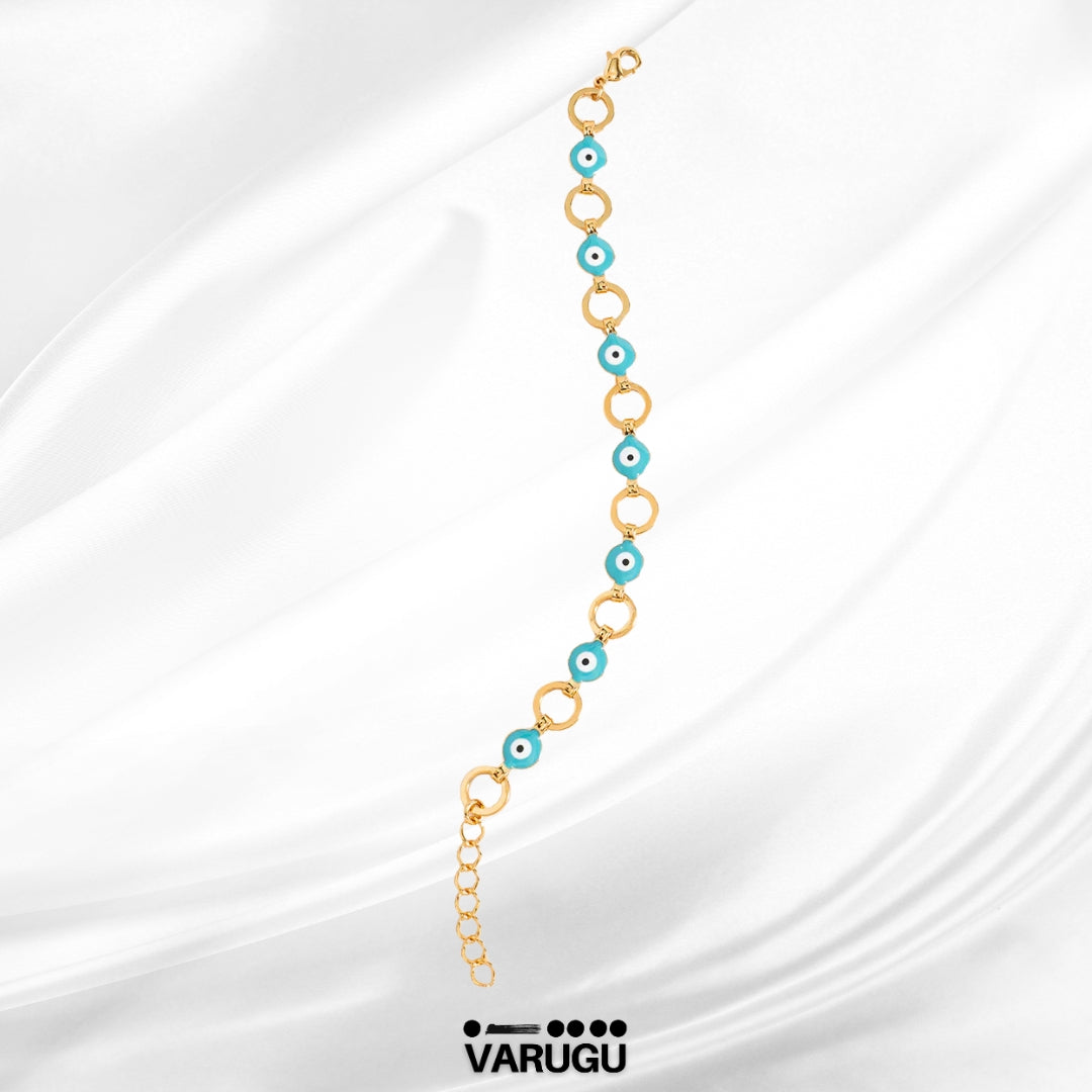 Pulsera con ojitos turcos baño de oro