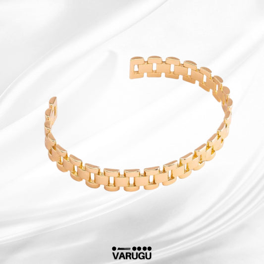 Pulsera rígida en baño de oro