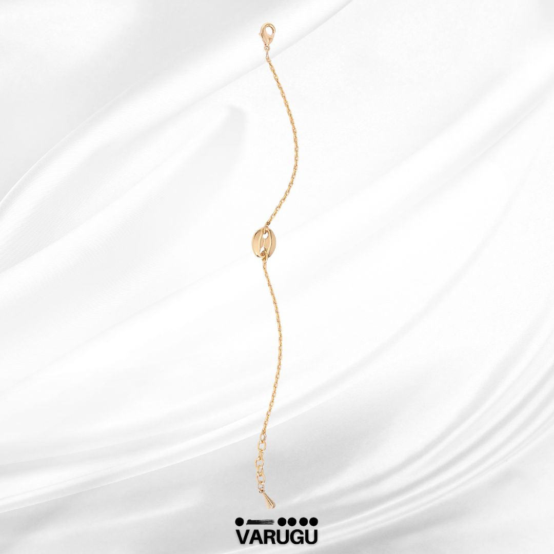 Pulsera con medalla circular en baño de oro