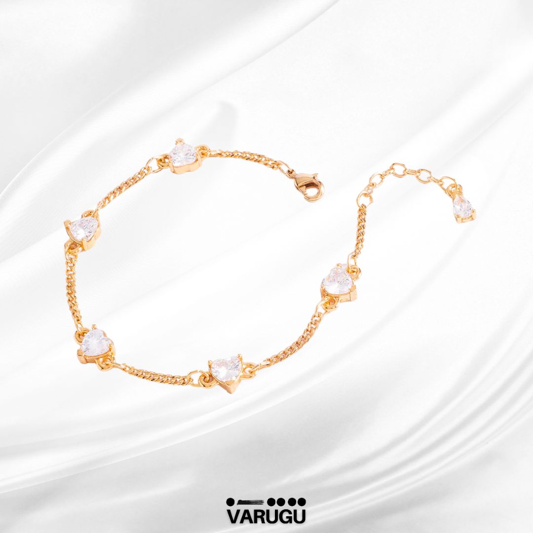 Pulsera con piedras cristal en baño de oro