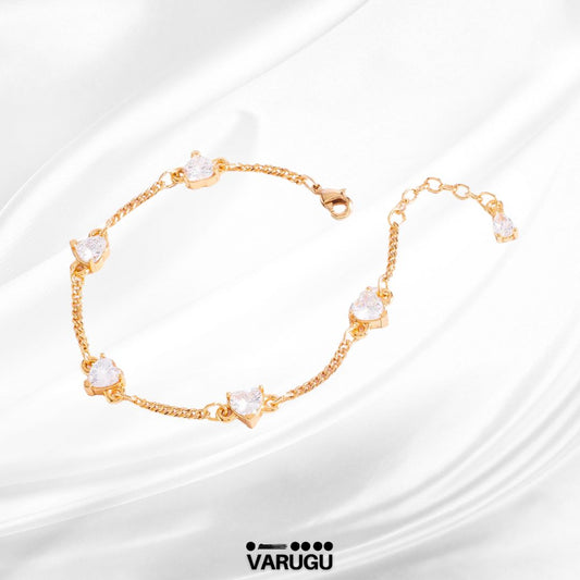 Pulsera con piedras cristal en baño de oro