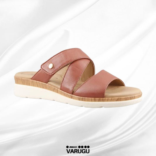 Sandalias FLEXI de piel color terracota