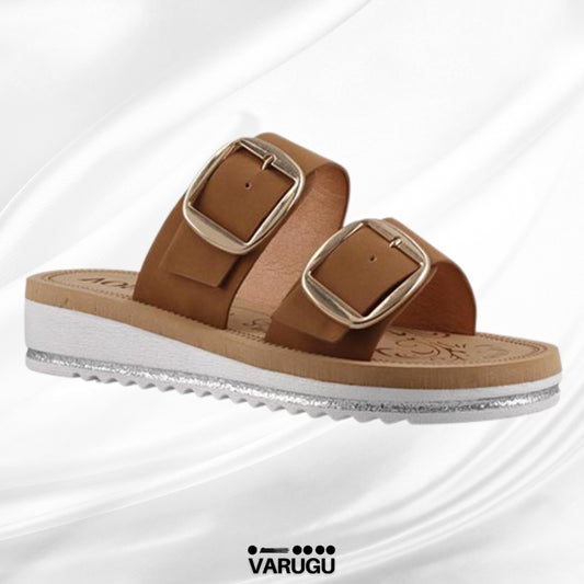 Sandalias con plantilla acolchonada y doble hebilla