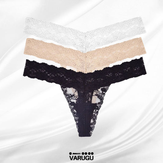 Tangas | Pack con 3 - Negro, nude y blanco