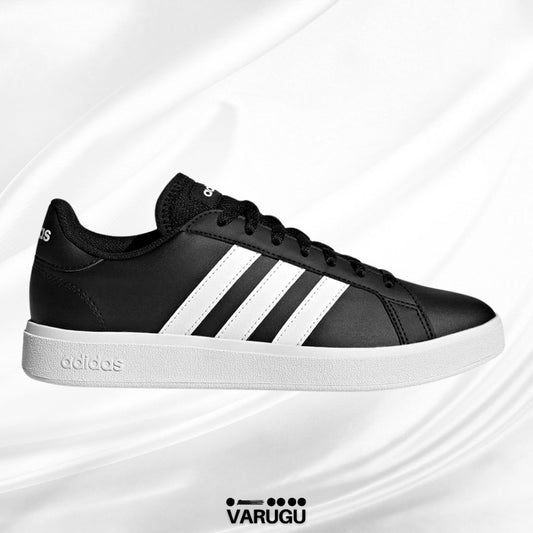 Tenis ADIDAS color negro con franjas blancas mujer