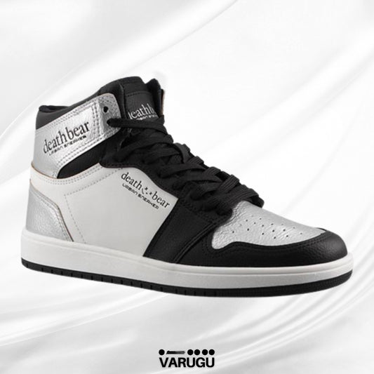 Tenis altos para dama negro con plata