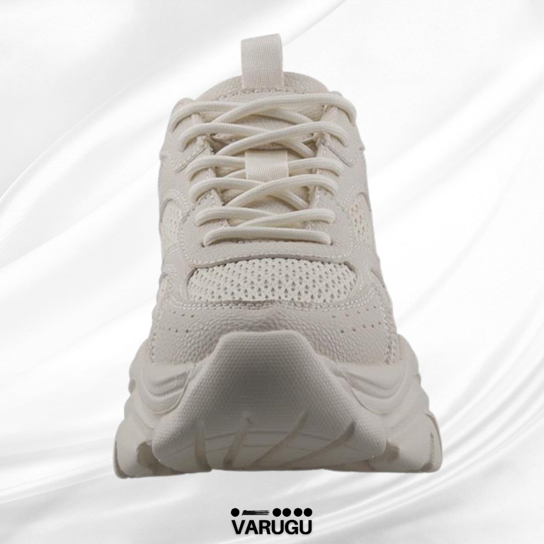 Tenis beige altos de mujer