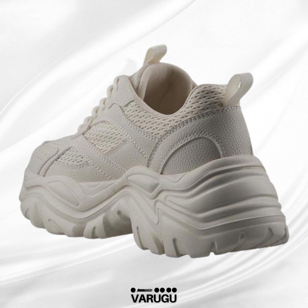 Tenis beige altos de mujer
