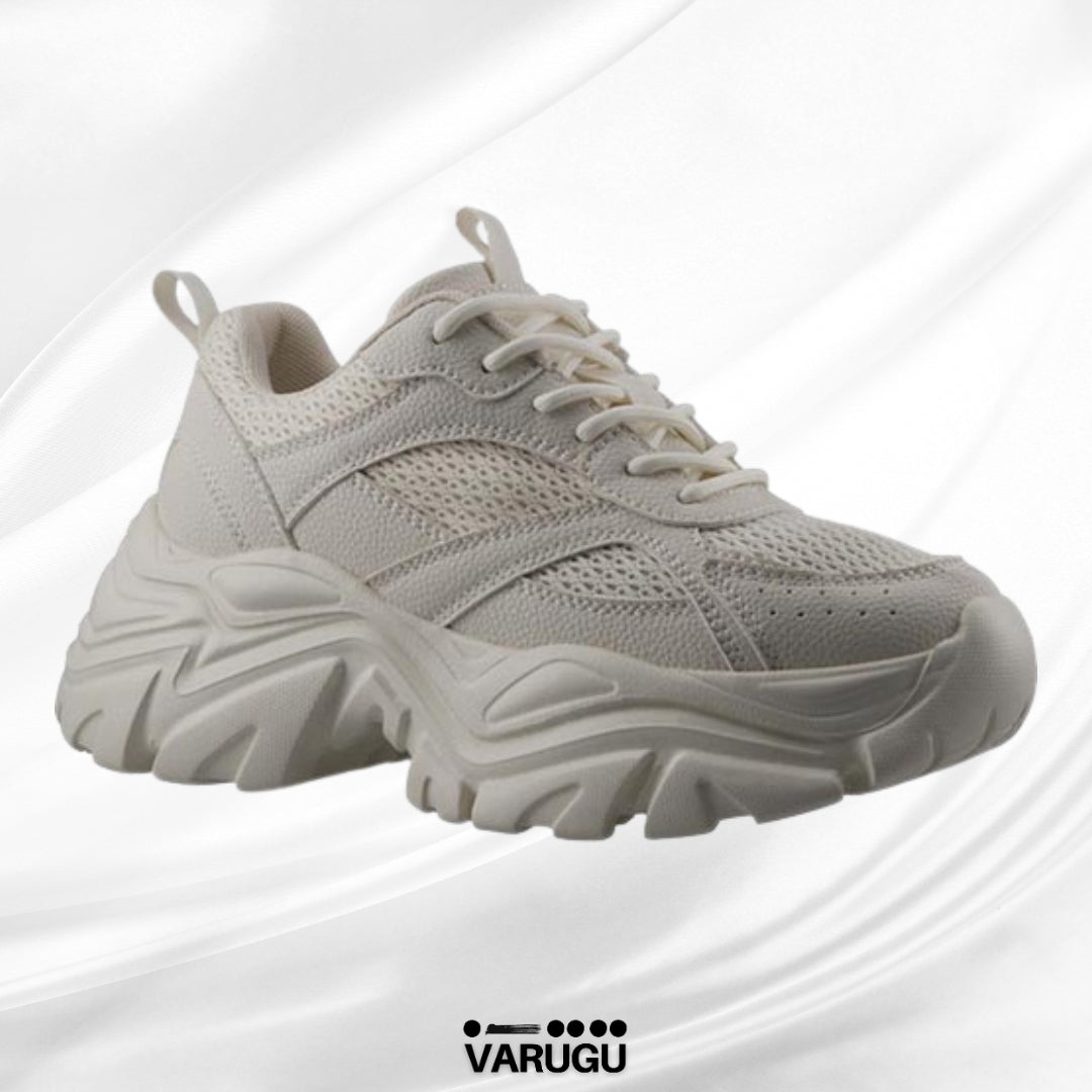 Tenis beige altos de mujer