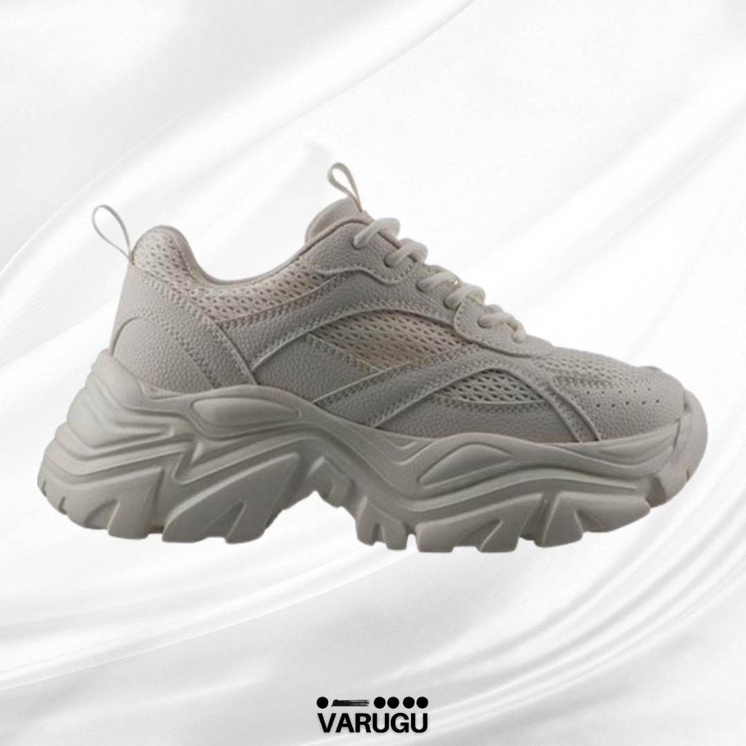 Tenis beige altos de mujer