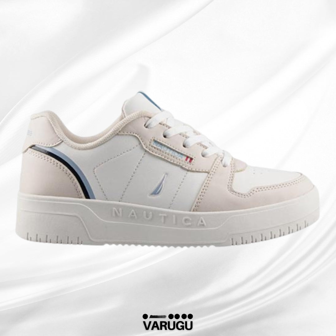 Tenis NAUTICA beige con blancos mujer