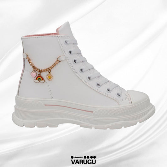 Tenis blancos con cadena para niña | Talla 18 - 23