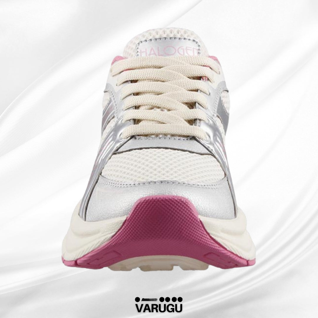 Tenis blancos con plata y rosa mujer