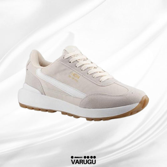 Tenis dama HGN beige con blanco