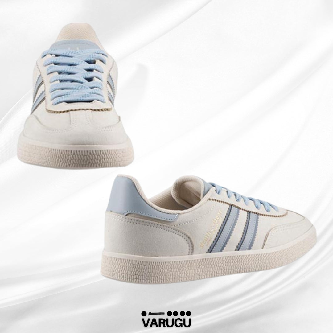 Tenis latte con azul cielo dama