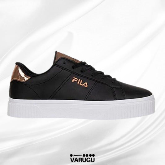 Tenis FILA negros con detalles en oro rosa