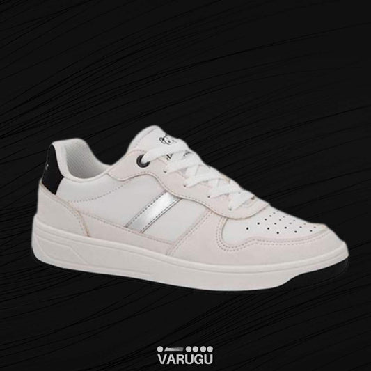 Tenis blancos con negro y plata de mujer