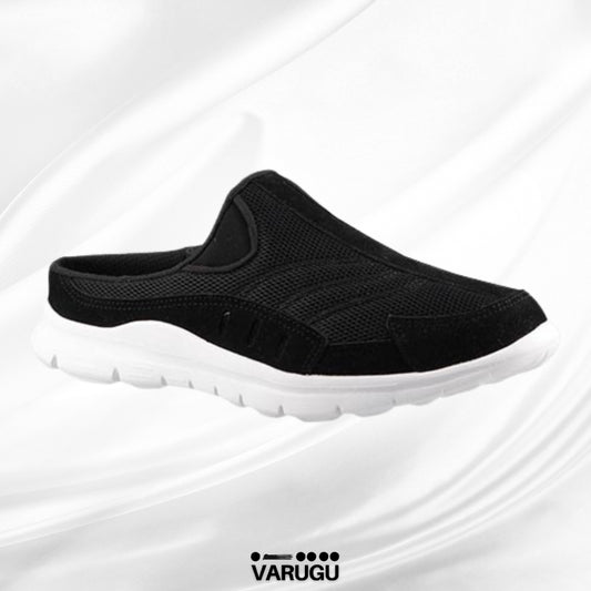 Tenis negros con suela EVA blanca para mujer
