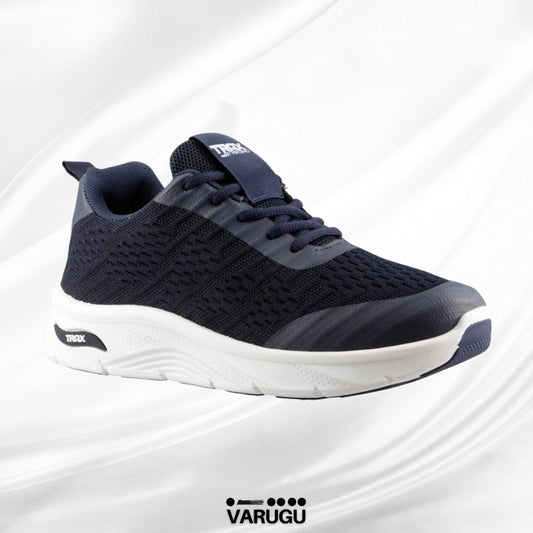 Tenis azul marino acabado textil para dama