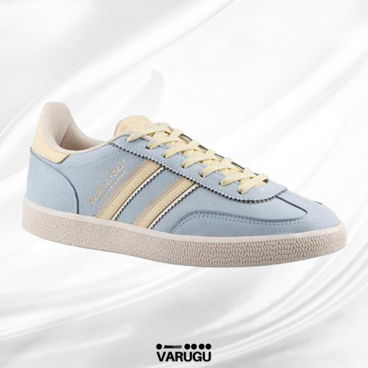 Tenis color azul cielo con amarillo para dama